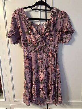 Xhilaration Lavender Floral Mini Dress